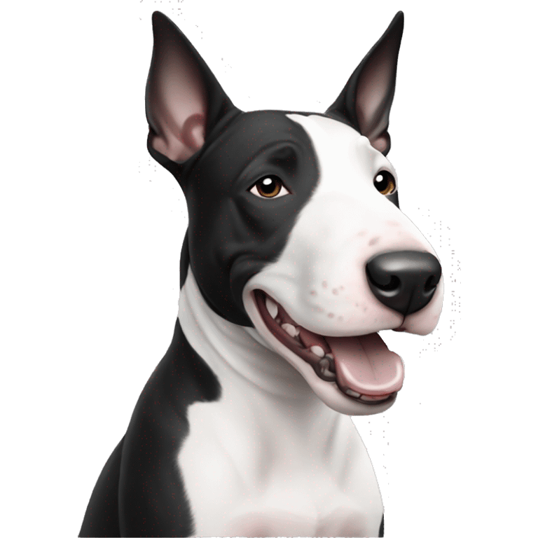 hyped black and white bull terrier emoji