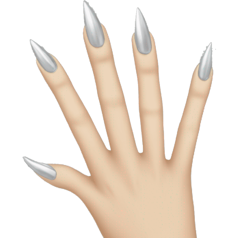 female hand with long silver nails emoji