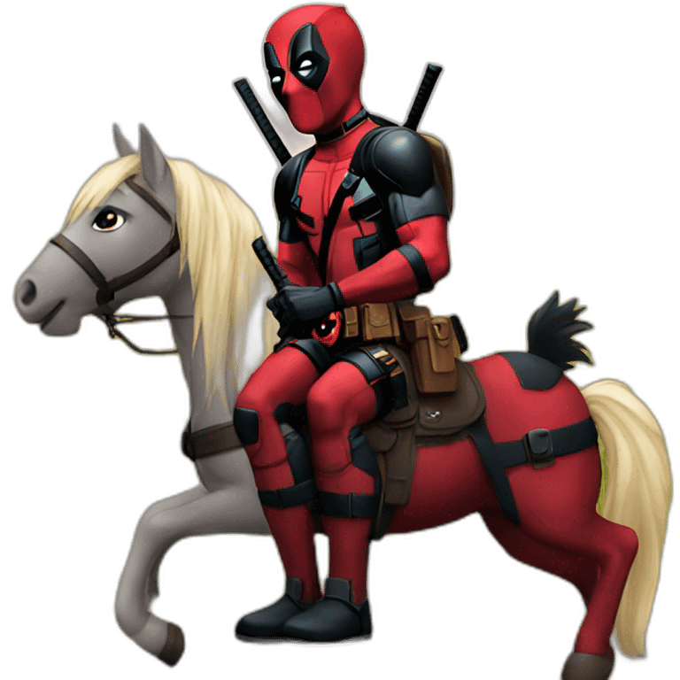 deadpool avec un poney emoji