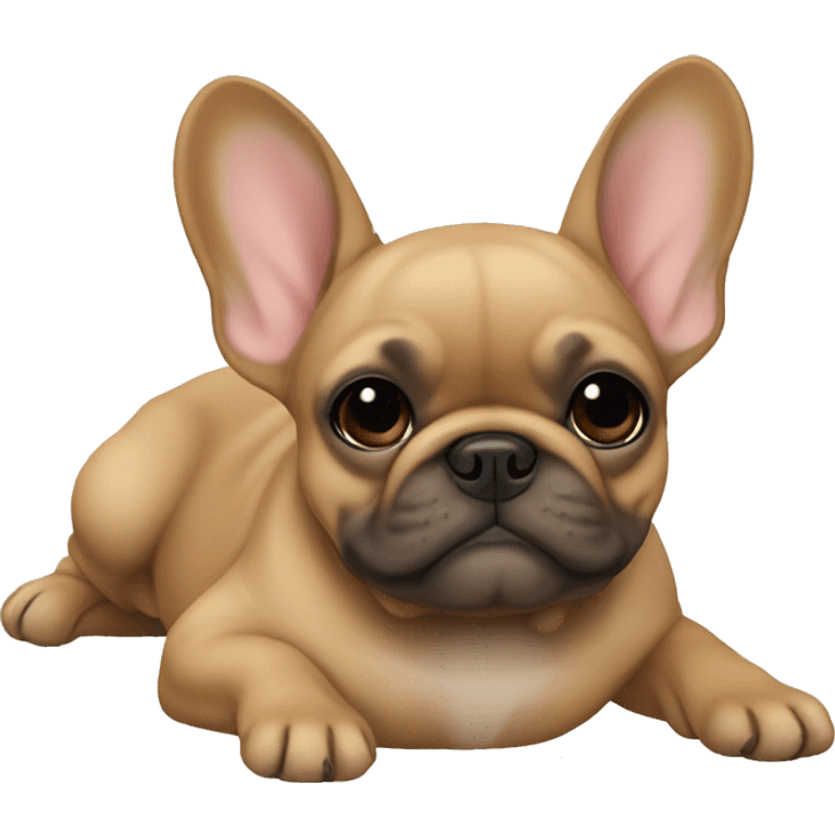 Fawn frenchie laying emoji