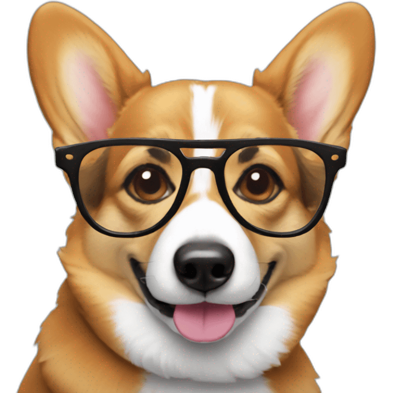 Corgi in glasses emoji