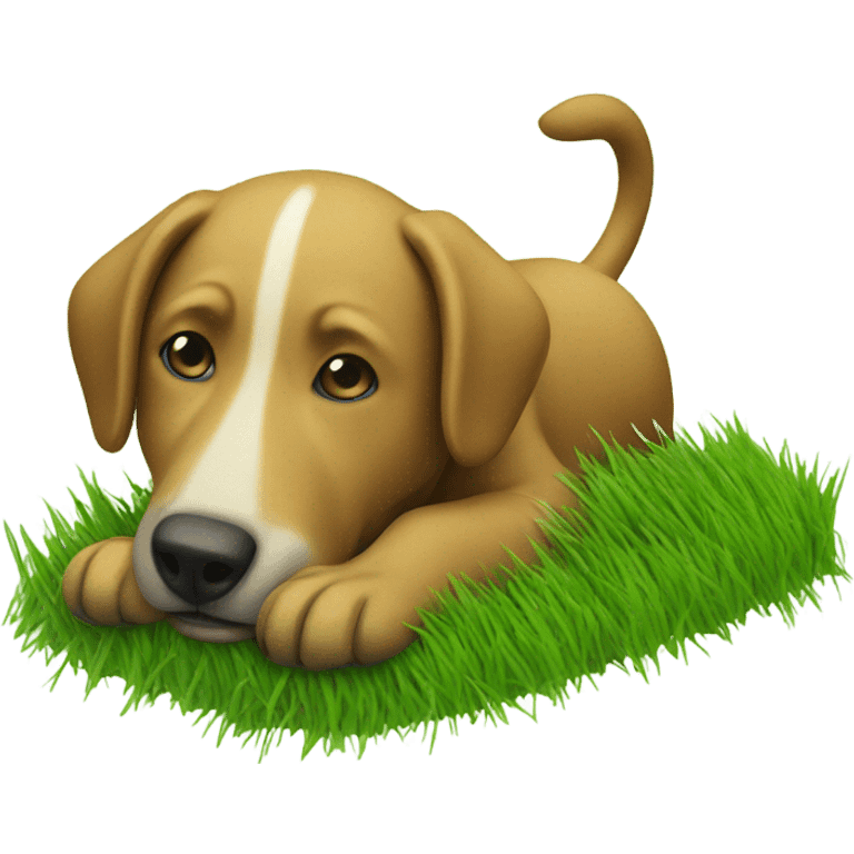 Grass eating dog emoji