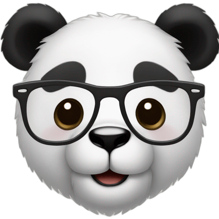 panda bear with glasses having coffee emoji