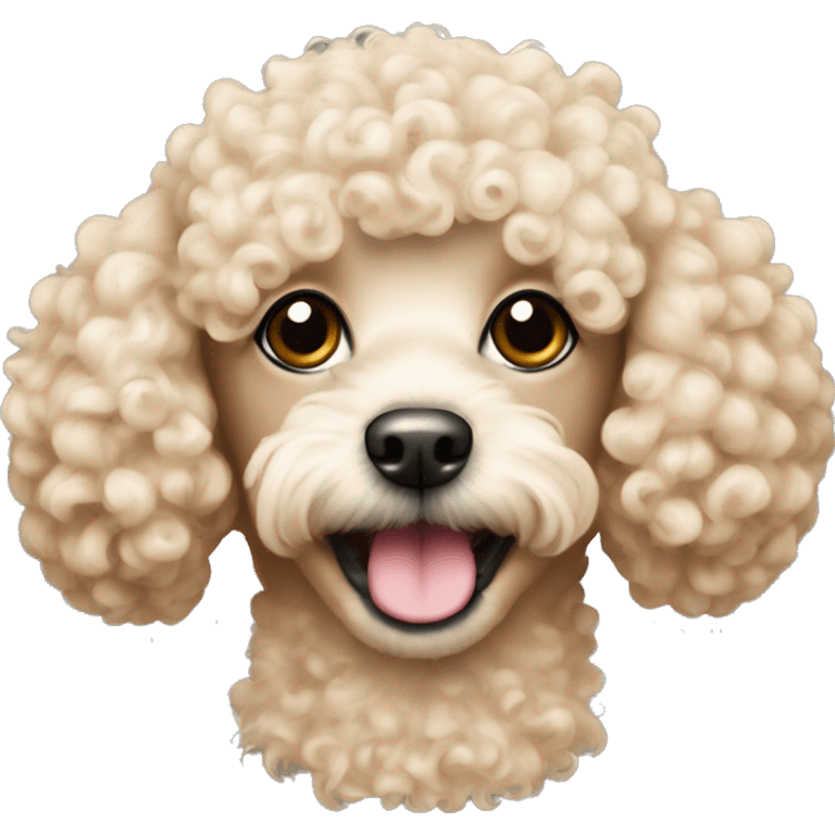 small poodle with curly hair made out of cheese emoji