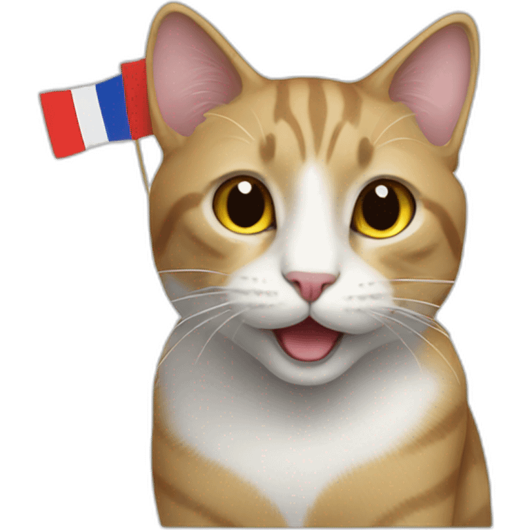 A cat with french flag emoji