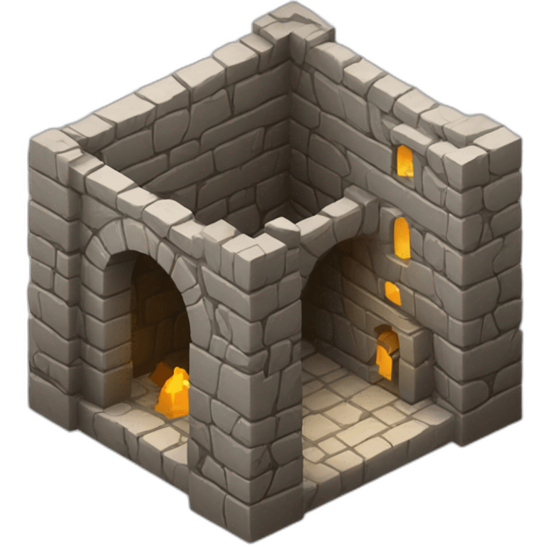 Isometric 3d dungeon. emoji