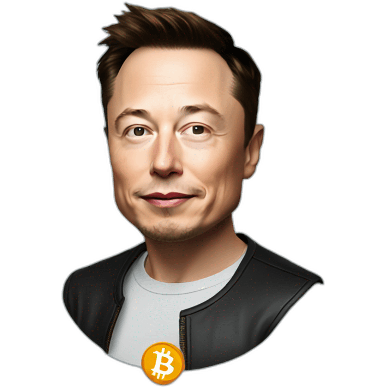 Elon Musk with Bitcoin logo emoji