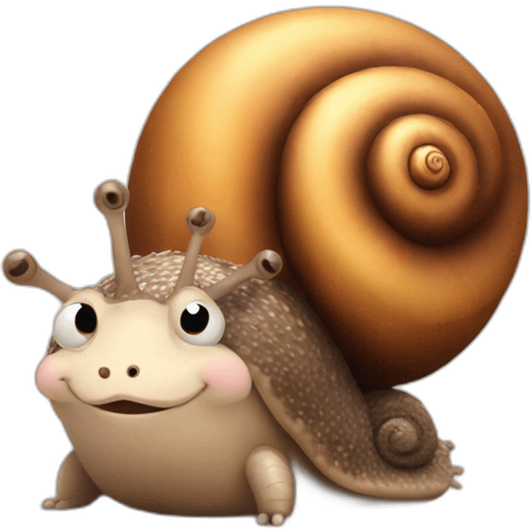 a snail and hedgehog hugging together emoji