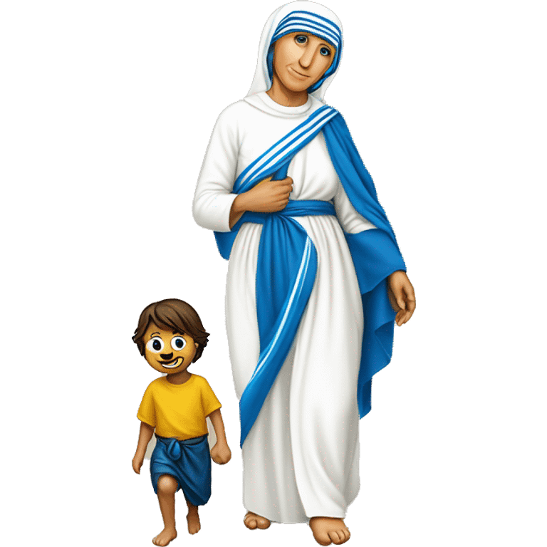 Mother Teresa and Virgin Mary are with us
Barefoot, as if on a blade, walked on the ground emoji