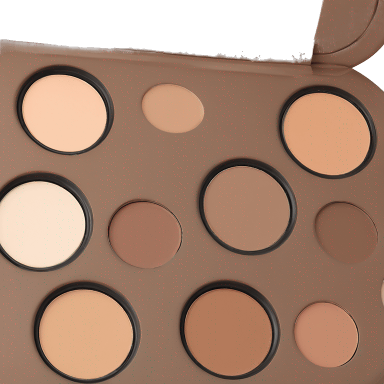 eyeshadows palette with matte shadows in nude shades emoji