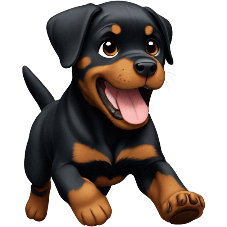 Running Rottweiler puppy emoji