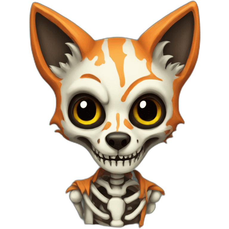 Zombie skeleton fox emoji