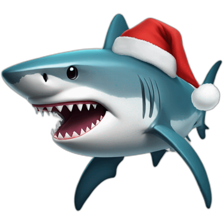 A shark disguised as Santa Claus  emoji