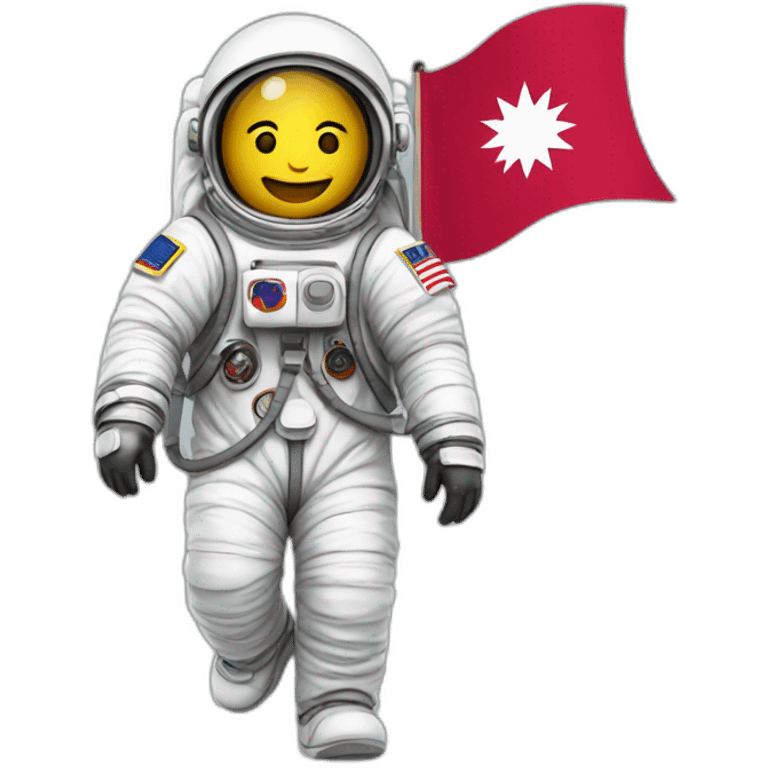 Astronaut with nepal flag emoji