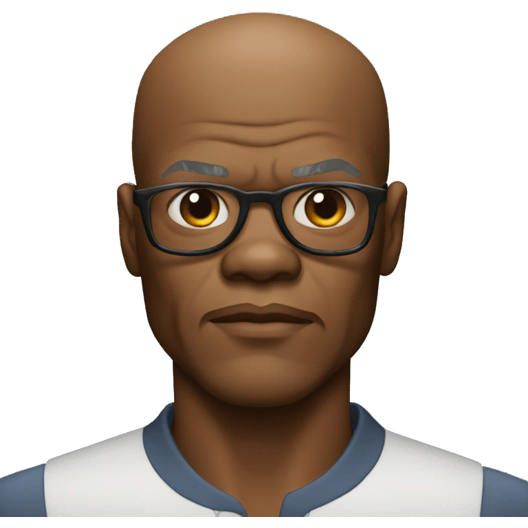 bald samuel l jackson serious wearing shirt emoji