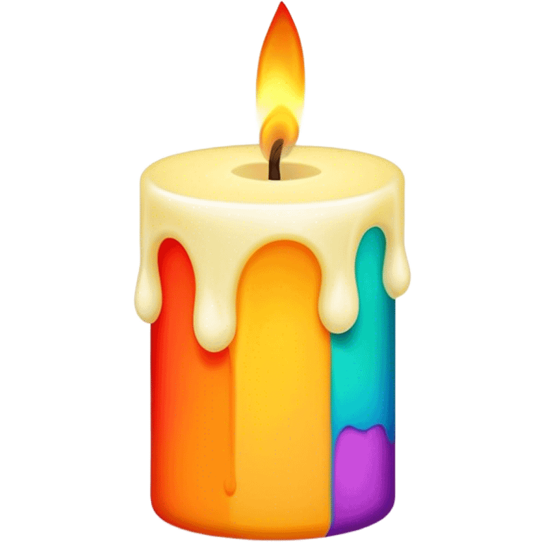 Candle making icon, candle with a wick, melting wax, colorful wax blocks, minimalistic style, clean lines, transparent background. emoji