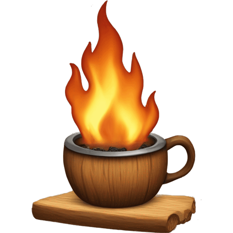 Wood fire tea emoji emoji