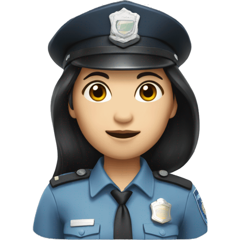 Asian Policewoman with long black hair  emoji