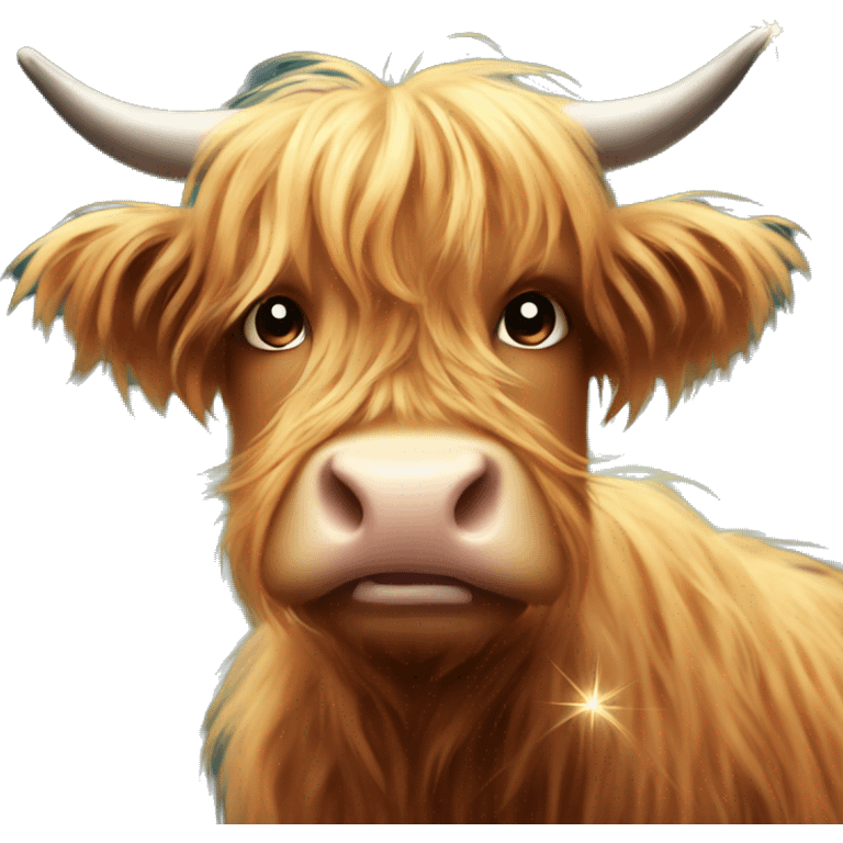 Highland cow with sparkles  emoji