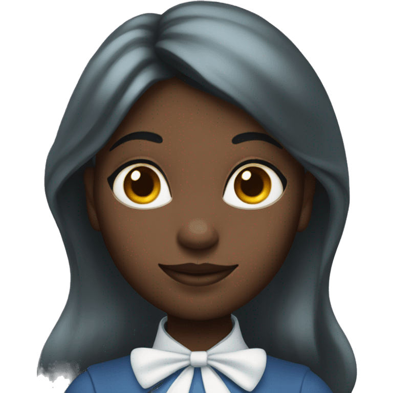 Alice in Wonderland with dark skin emoji