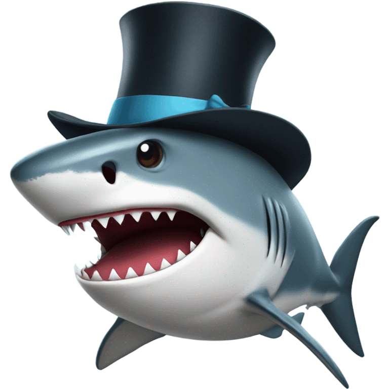 Shark with a top hat emoji