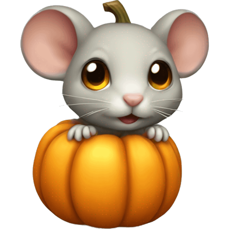 Little pumpkin mouse emoji