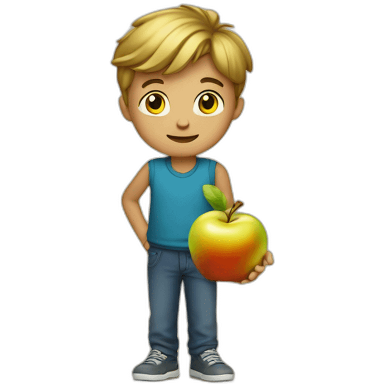 boy with golden apple emoji