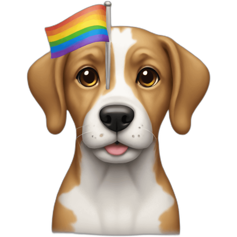 dog with flag LGBT emoji