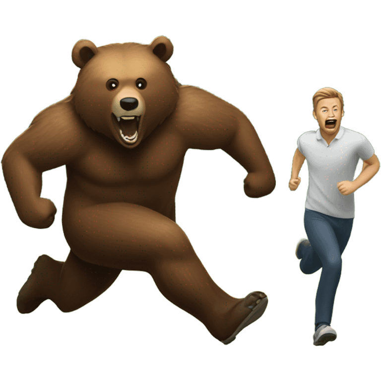 Grizzly bear chasing man emoji