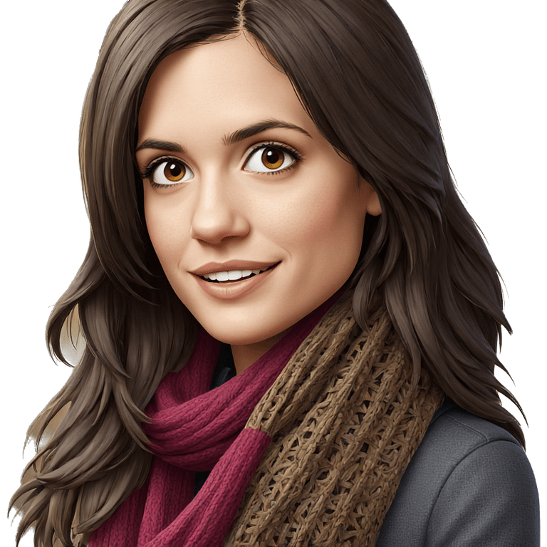 smiling girl in scarf portrait emoji