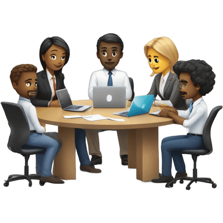 office meeting at a table emoji