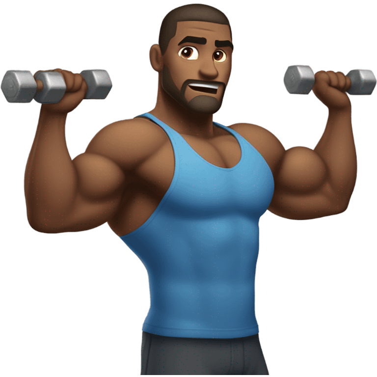 Super strong guy lifting weights  emoji