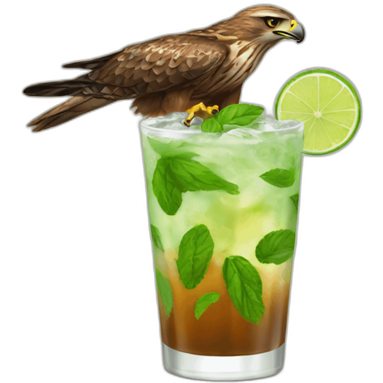 hawk with mojito emoji