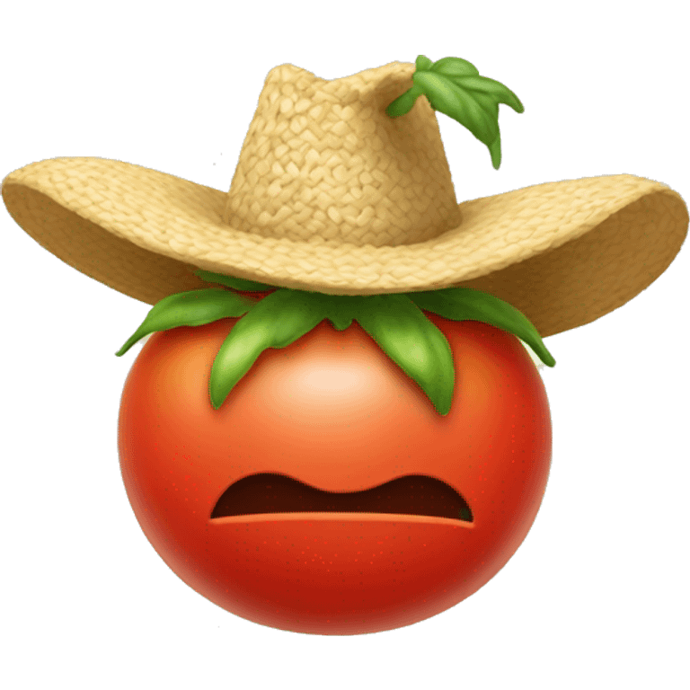 tomato with strow-hat emoji