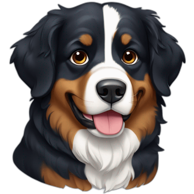 bernese mountaind dog with Norwegian flag emoji