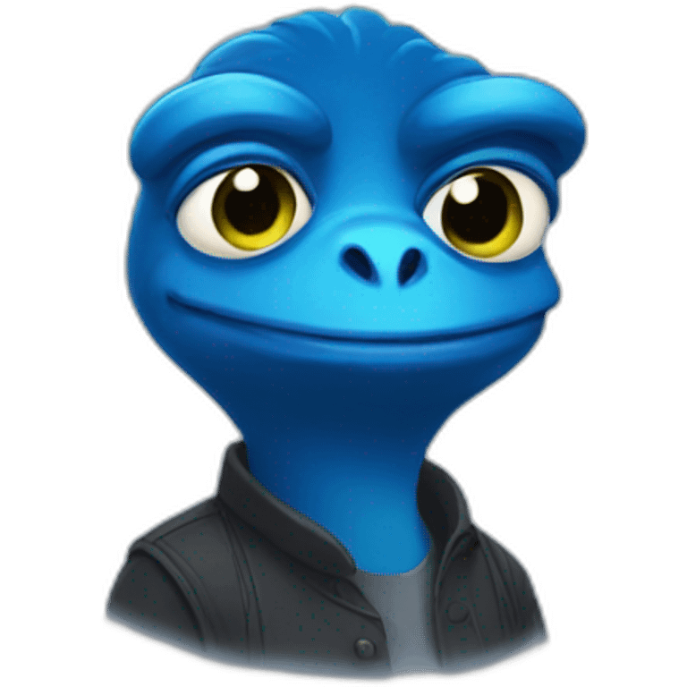 cute blue pepe modern  emoji