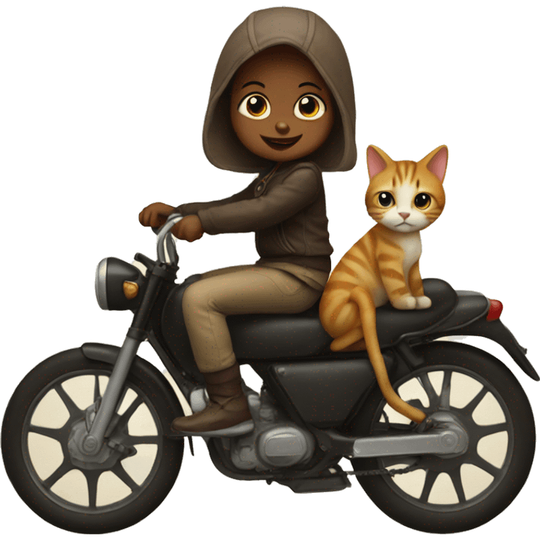 Baby riding a cat  emoji