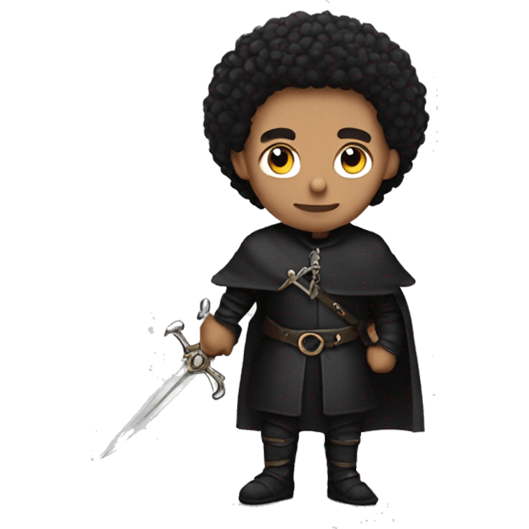 lightskin guy with black medieval clothes and daggers on guard emoji