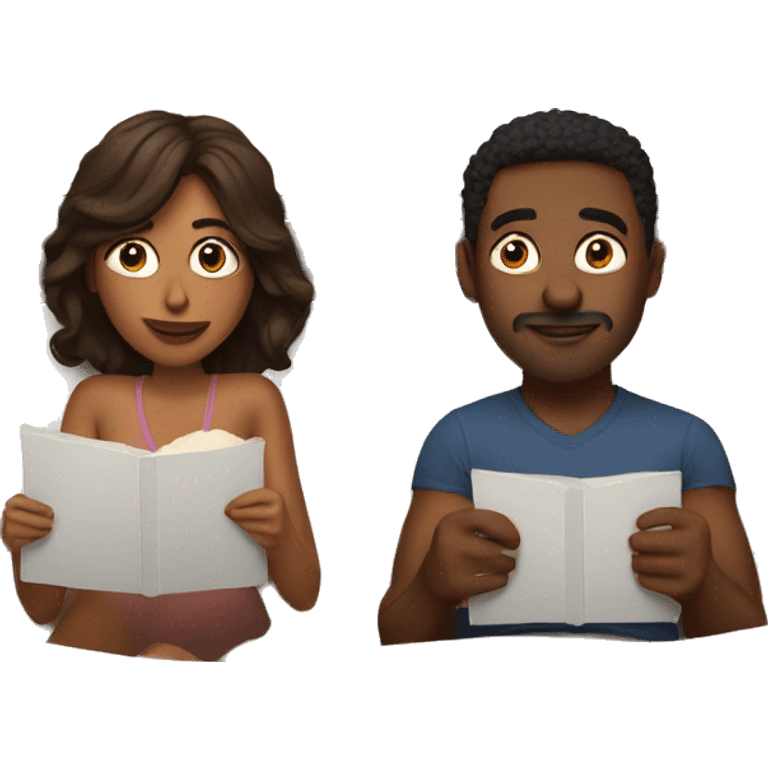 Couple watching movies in bed emoji