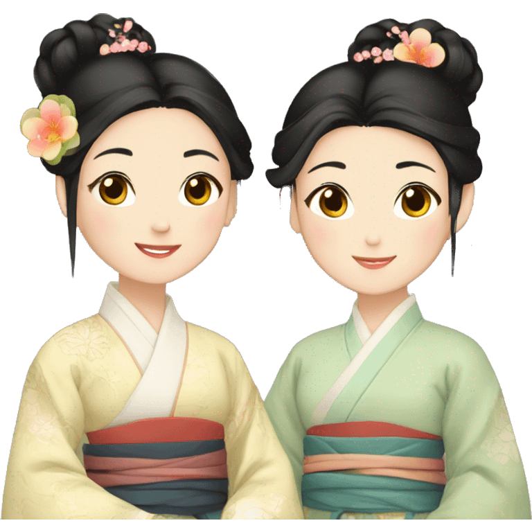 hanfu lesbian couple emoji