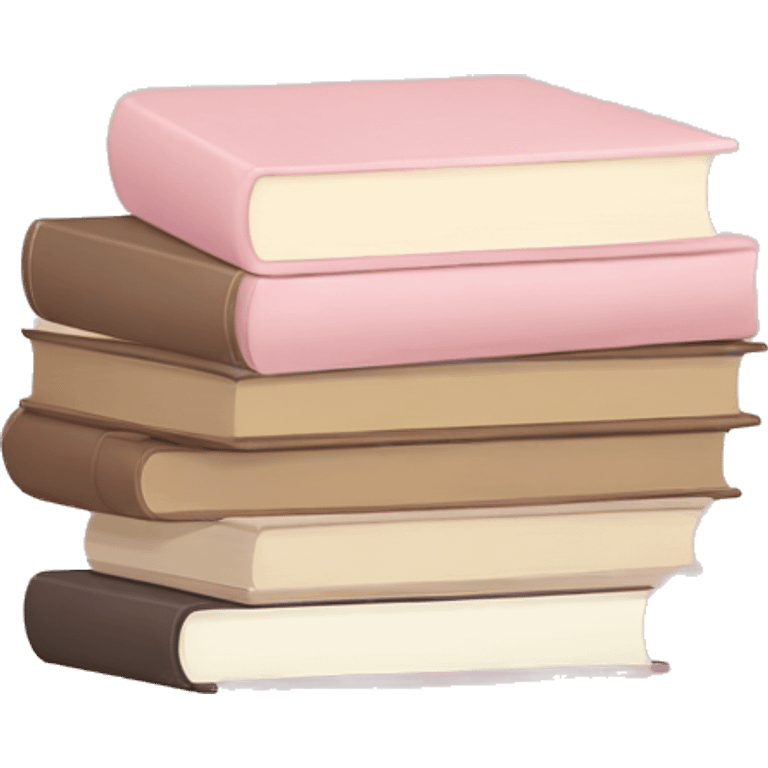 aesthetic book stack beige and light pink emoji