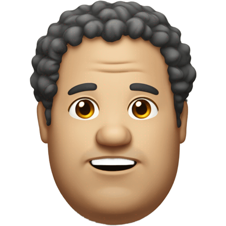 fat man with curly hair and receding hairline emoji