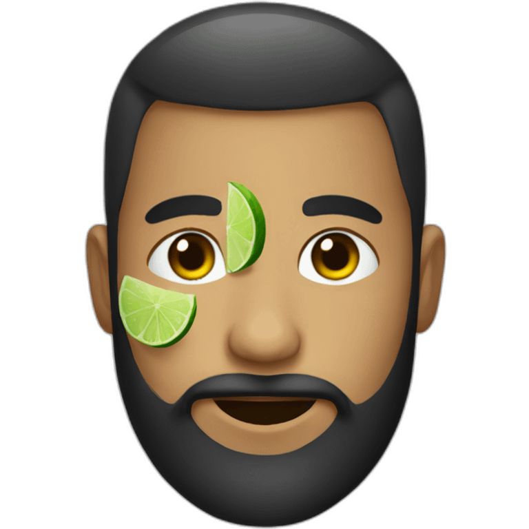 black beard hair shaved boy with mojito emoji