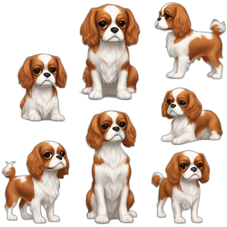 dog Cavalier King Charles Spaniel full height emoji