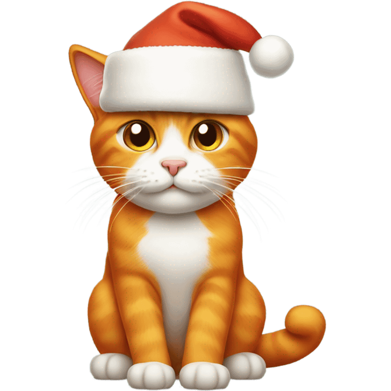 Orange Cat with Santa hat emoji