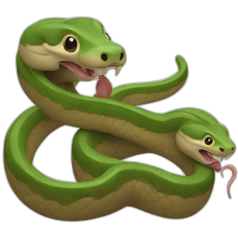 a snake eating a rat emoji