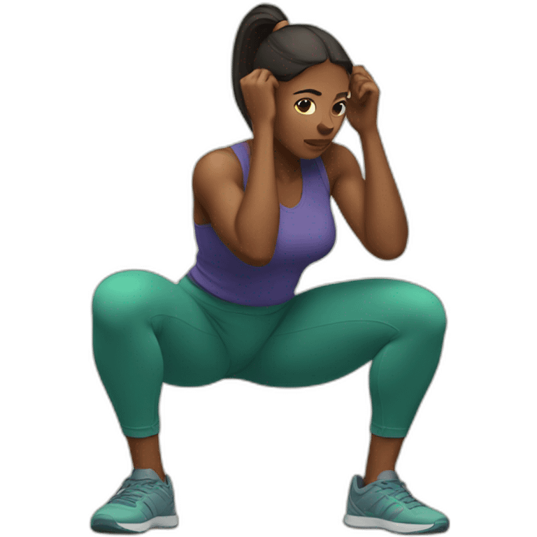 woman doing squat emoji