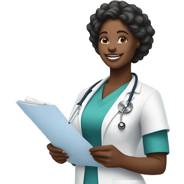 Black woman nurse emoji