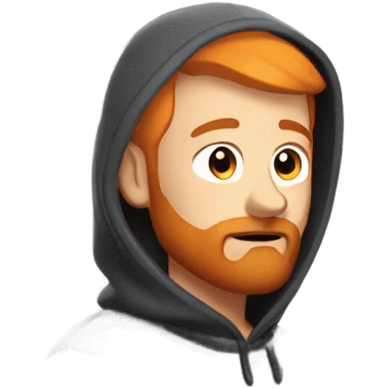 Handsome man with orange beard orange short hairs and 3 days beard wearing a hoodie while he prays emoji