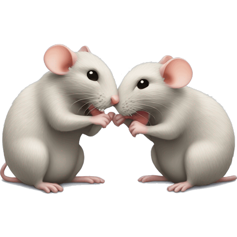 two rats kissing in a wool sock emoji